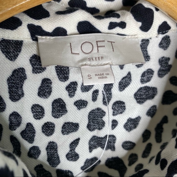 Loft Dalmatian Cow Print Button Front Sleep Shirt - Picture 3 of 6
